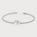 Brățară din aur cu diamante naturale - Round Tiny Cross