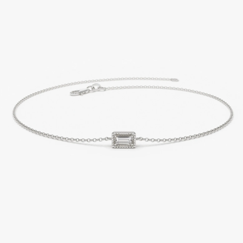 Bratara din aur cu diamant de 0.06 ct model BAGUETTE