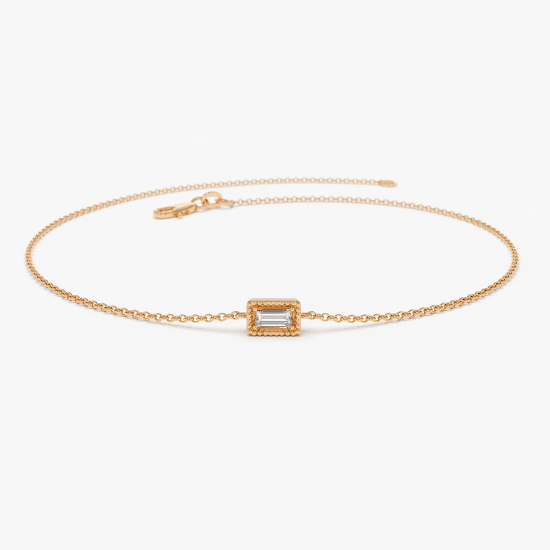 Bratara din aur cu diamant de 0.06 ct model BAGUETTE