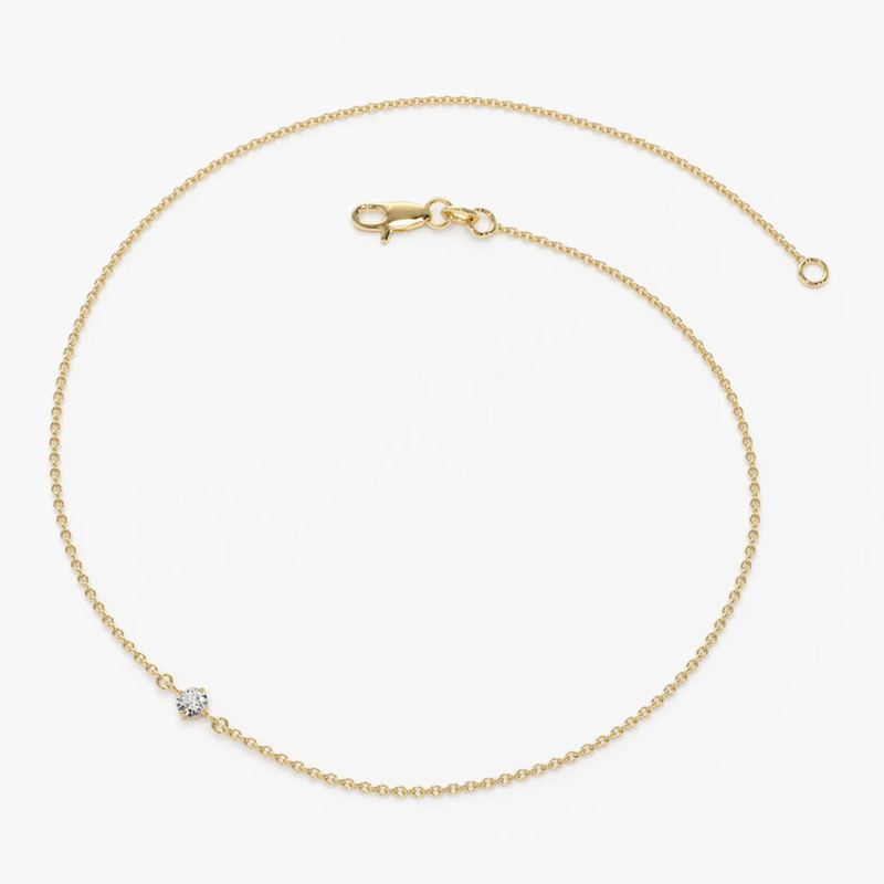 Bratara din aur cu diamant rotund solitaire de 0.05 ct