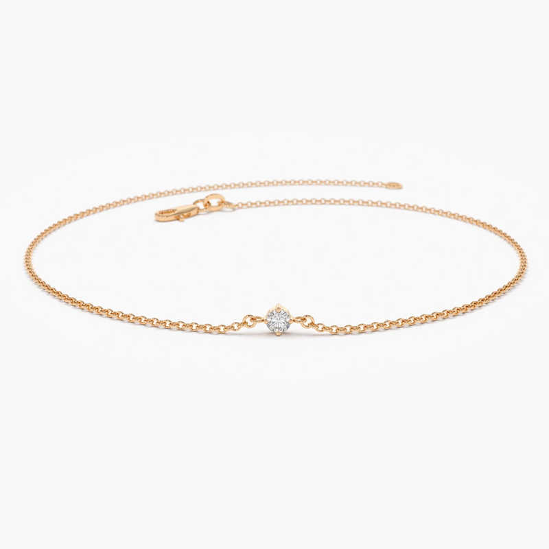 Bratara din aur cu diamant rotund solitaire de 0.05 ct
