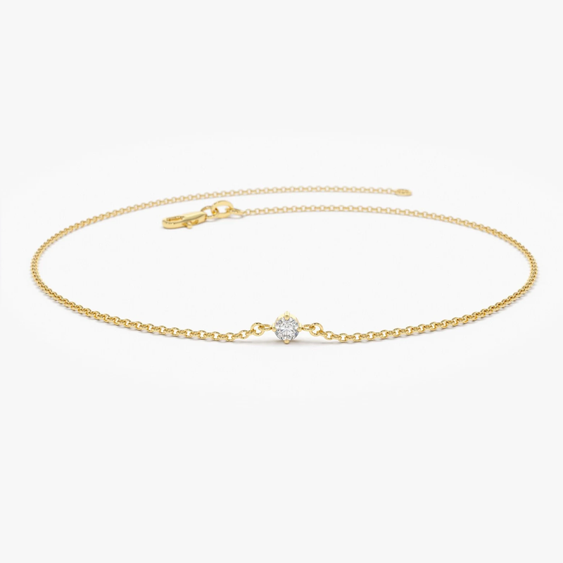 Bratara din aur cu diamant rotund solitaire de 0.05 ct