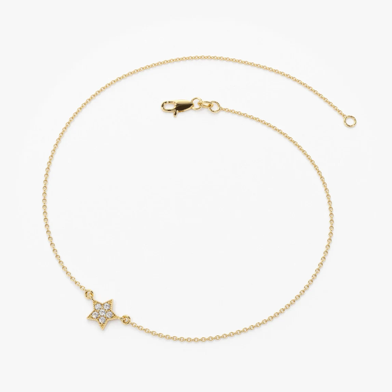 Bratara din aur cu diamante in forma de stea