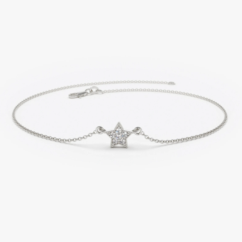 Bratara din aur cu diamante in forma de stea