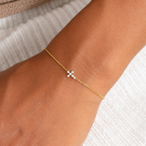 Brățară din aur cu diamante naturale - Round Tiny Cross