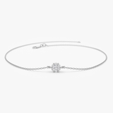 Bratara din aur cu diamante si simbol floare