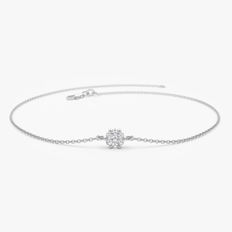 Bratara din aur cu diamante si simbol floare