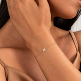 Bratara cu litera si diamante naturale - MY FIRST GIFT