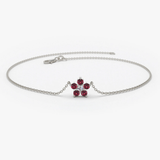 Bratara din aur cu rubin si diamant model floare