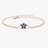 Bratara din aur cu safir si diamant model floare