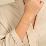 Bratara din aur cu smarald natural si diamante naturale ochi de deochi