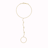 Bratara din aur cu trei diamante si prindere pe deget 0.30 ct