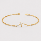 Brățară din aur cu diamante naturae - TINY CROSS
