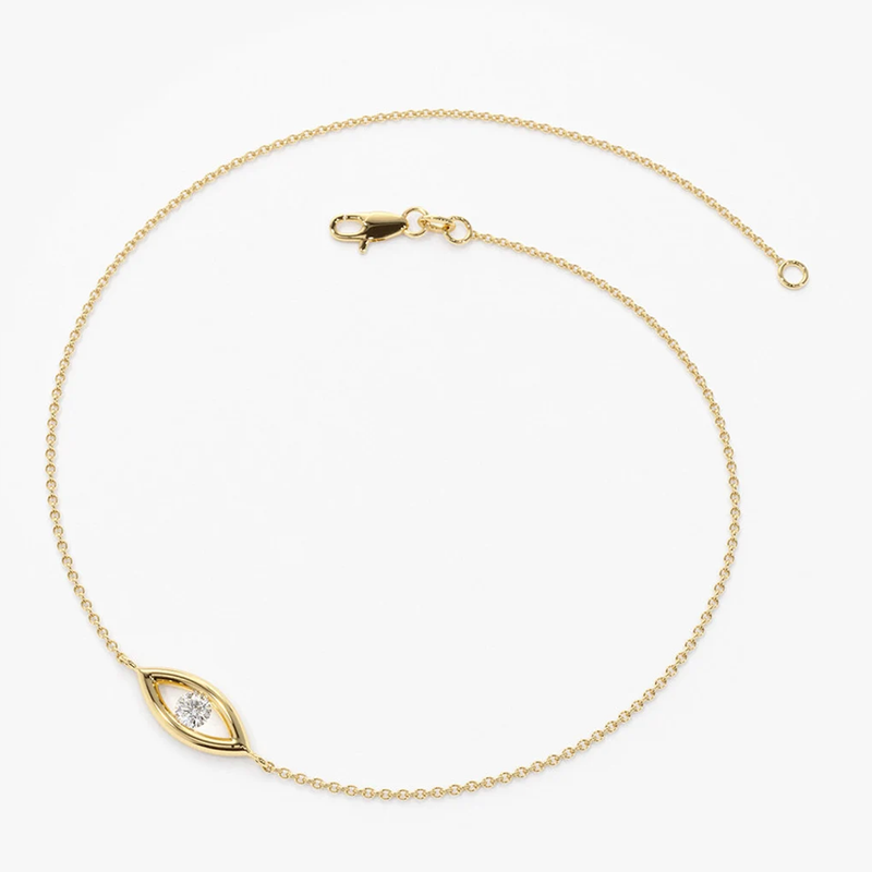 Bratara din aur ochi de deochi cu diamant natural