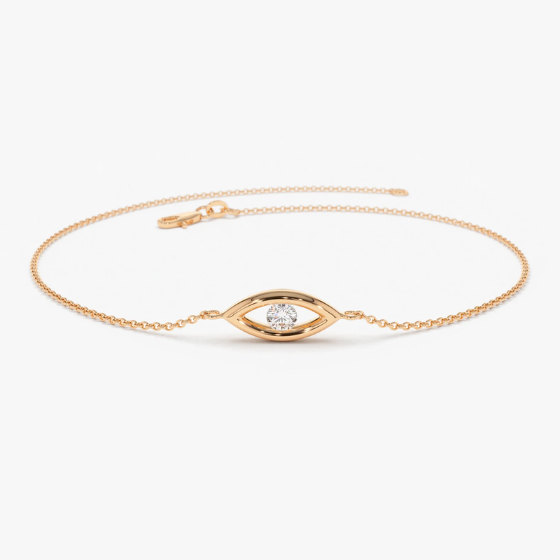 Bratara din aur ochi de deochi cu diamant natural