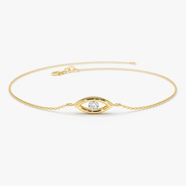 Bratara din aur ochi de deochi cu diamant natural