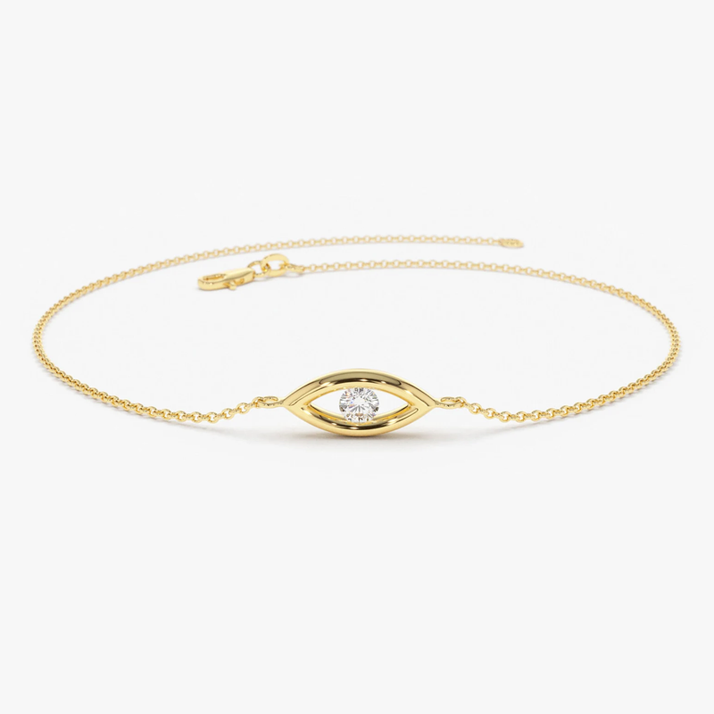 Bratara din aur ochi de deochi cu diamant natural