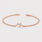 Brățară din aur cu diamante naturale - Round Tiny Cross