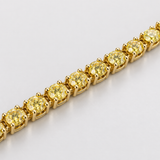Bratara tennis din aur cu diamante naturale galbene de 1.10 ct