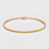 Bratara tennis din aur cu diamante naturale galbene de 1.10 ct