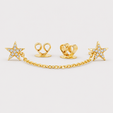 Cercei din aur cu diamante naturale STAR CHAIN