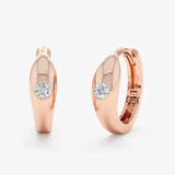 Cercei din aur rotunzi cu diamante de 0.06 ct