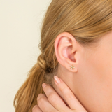 Cercei din aur cu diamante de 0.10 ct model floare