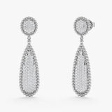 Cercei din aur lungi cu diamante de 0.92 ct