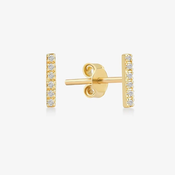 Cercei din aur cu diamante model bara de diamante