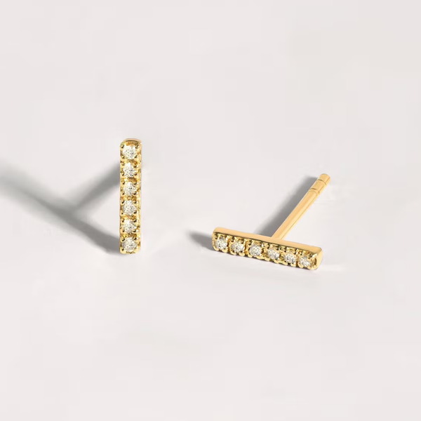 Cercei din aur cu diamante model bara de diamante