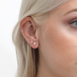 Cercei din aur cu diamante model Steaua lui David