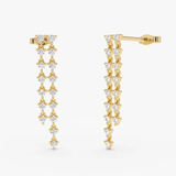 Cercei din aur lungi cu diamante de 0.65 ct