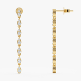 Cercei din aur lungi cu diamante de 0.87 ct