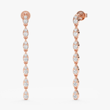 Cercei din aur lungi cu diamante de 0.87 ct