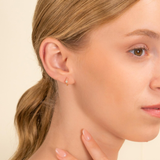 Cercei din aur rotunzi cu diamante de 0.02 ct