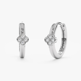 Cercei din aur rotunzi cu diamante de 0.02 ct