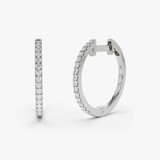 Cercei din aur rotunzi cu diamante de 0.18 ct