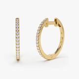 Cercei din aur rotunzi cu diamante de 0.18 ct