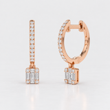 Cercei cu diamante naturale - FANCY BAGUETTE