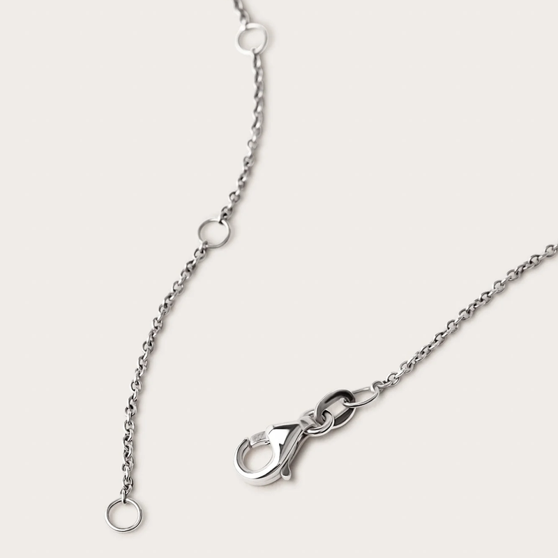 Colier din aur alb cu diamant rotund solitaire de 0.06 ct