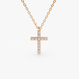 Colier din aur cu cruce si diamante de 0.11 ct