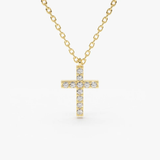 Colier din aur cu cruce si diamante de 0.11 ct