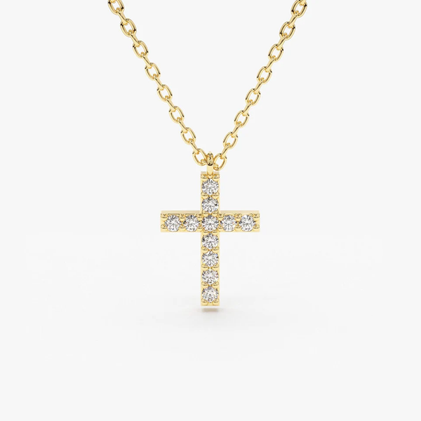 Colier din aur cu cruce si diamante de 0.11 ct