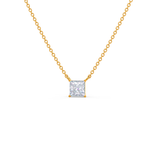Colier din aur cu diamant Princess solitaire de 0.10 ct