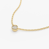 Colier din aur cu diamant solitaire rotund de 0.08 ct