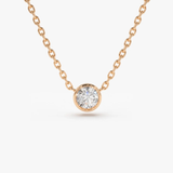 Colier din aur cu diamant solitaire rotund de 0.08 ct