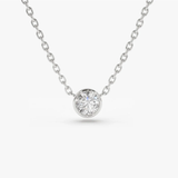 Colier din aur cu diamant solitaire rotund de 0.08 ct