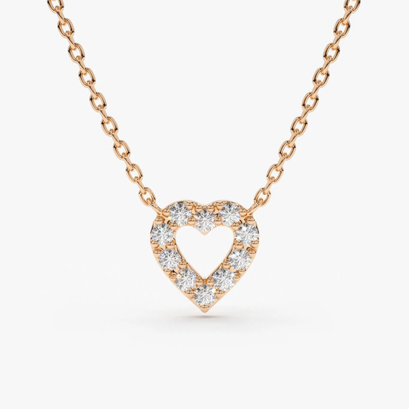 Colier din aur cu inima si diamante de 0.10 ct