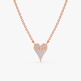 Colier din aur in forma de inima cu diamante pavate