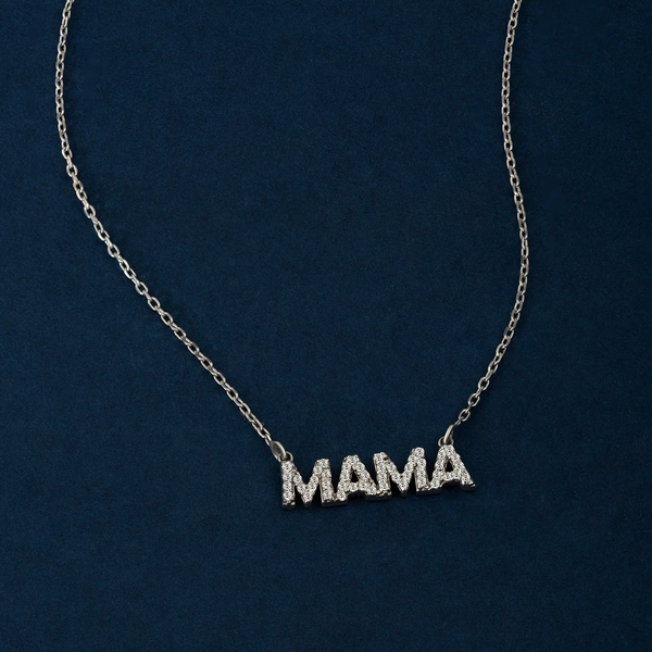 Colier din aur MAMA cu diamante de 0.15 ct